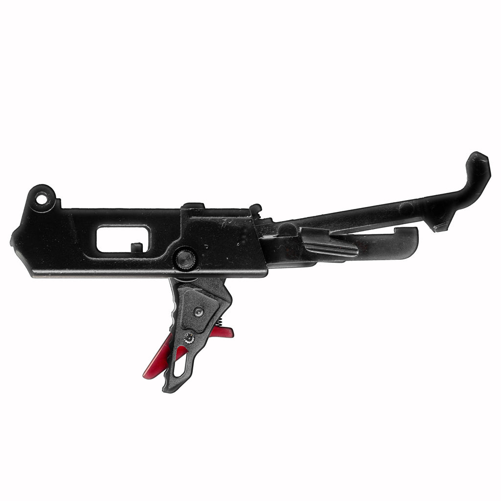 Action Army AAP01 Adjustable Trigger Black with Red Accent Left Side View Complete Trigger Unit