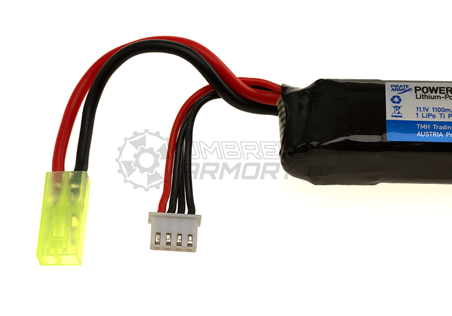 LiPo 11.1V 1100mAh 20C Stock Tube Type Mini Tamiya (Pirate Arms)