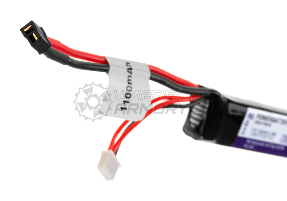 LiPo 7.4V 1100mAh 20C Stock Tube Type Mini T-Plug (Pirate Arms)