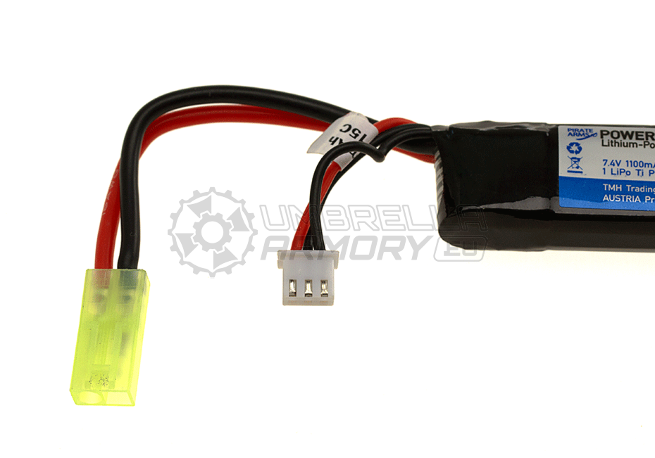 LiPo 7.4V 1100mAh 20C Stock Tube Type (Pirate Arms)