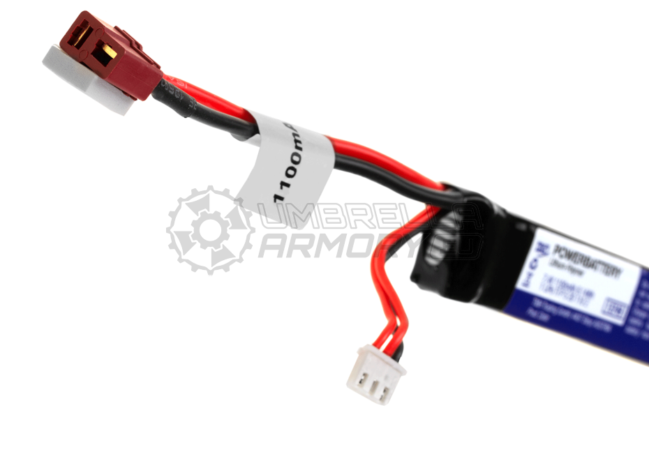 LiPo 7.4V 1100mAh 20C Stock Tube Type T-Plug (Pirate Arms)