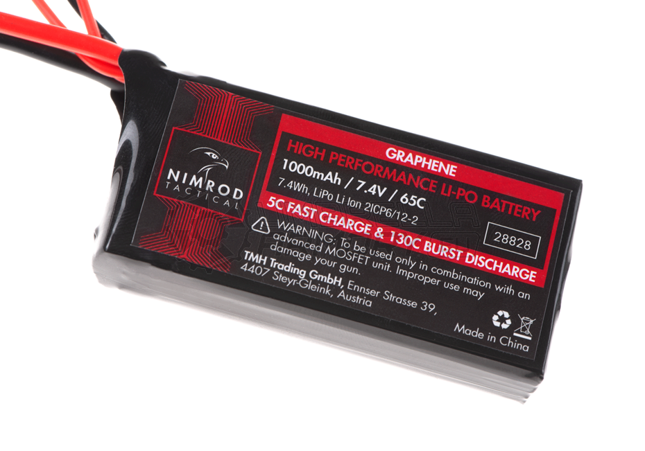 Lipo 7.4V 1000mAh 65C Graphene PEQ Type (Nimrod)