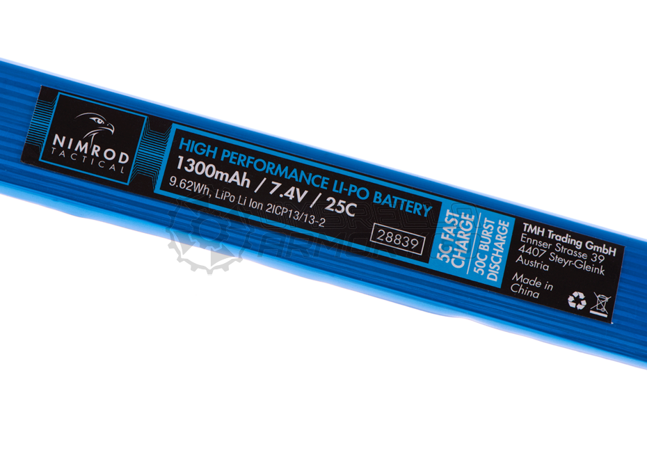 Lipo 7.4V 1300mAh 25C Twin Type T-Plug (Nimrod)