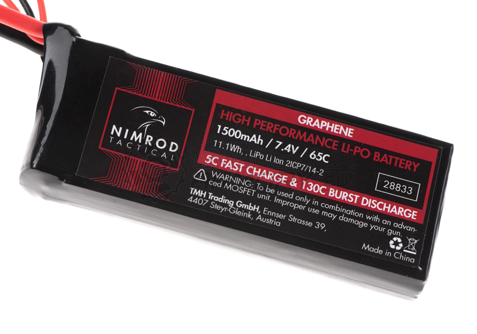 Lipo 7.4V 1500mAh 65C Graphene Mini Type T-Plug (Nimrod)